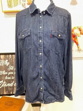 Levi's Dark Indigo Denim Button-Down Shirt